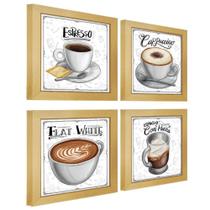 Quadro Decorativo Café Expresso Padaria Cozinha 12X12Cm 2 Titulo Moldura Marfim Quadro Decorativo Café Expresso Padaria Cozinha 12X12Cm 2 Titulo Moldura Marfim