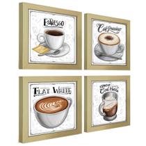 Quadro Decorativo Café Expresso Padaria Cozinha 12X12Cm 2 Titulo Moldura Marfim Listrado Quadro Decorativo Café Expresso Padaria Cozinha 12X12Cm 2 Titulo Moldura Marfim Listrado