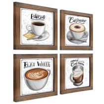 Quadro Decorativo Café Expresso Padaria Cozinha 12X12Cm 2 Titulo Moldura Ypê Quadro Decorativo Café Expresso Padaria Cozinha 12X12Cm 2 Titulo Moldura Ypê