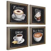 Quadro Decorativo Café Expresso Padaria Cozinha 12x12cm 4 un