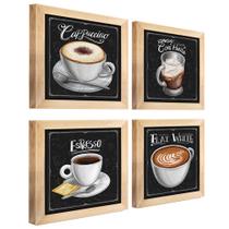 Quadro Decorativo Café Expresso Padaria Cozinha 12x12cm 4 un Quadro Decorativo Café Expresso Padaria Cozinha 12x12cm 4 un