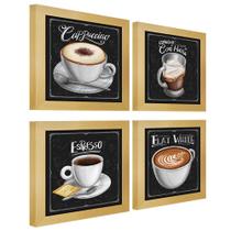 Quadro Decorativo Café Expresso Padaria Cozinha 12x12cm 4 un