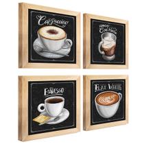 Quadro Decorativo Café Expresso Padaria Cozinha 12x12cm 4 un