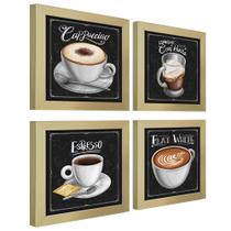 Quadro Decorativo Café Expresso Padaria Cozinha 20x20cm 4 un Quadro Decorativo Café Expresso Padaria Cozinha 20x20cm 4 un