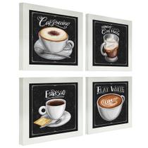 Quadro Decorativo Café Expresso Padaria Cozinha 20x20cm 4 un