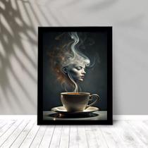 Quadro Decorativo Café Fumaça Mulher 45x34cm