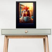 Quadro Decorativo Café - Galo 33X24Cm - Com Vidro