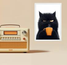 Quadro Decorativo Café Gato Mal-Humorado 33x24cm Quadro Decorativo Café Gato Mal-Humorado 33x24cm