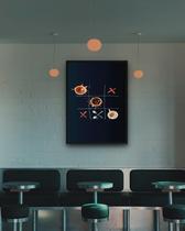Quadro Decorativo Café Jogo Da Velha - 70X50Cm