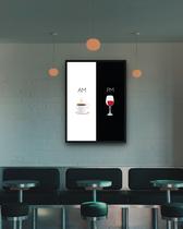 Quadro Decorativo Café Vinho AM PM - 70x50cm Quadro Decorativo Café Vinho AM PM - 70x50cm