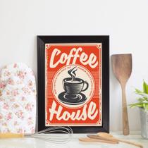 Quadro Decorativo Café Vintage 33x43cm Moldura Preta - Quartinhos