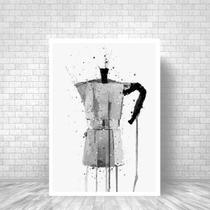 Quadro Decorativo Cafeteira Italiana 45X34Cm Moldura Branca Quadro Decorativo Cafeteira Italiana 45X34Cm Moldura Branca