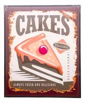 Quadro Decorativo Cafeteria Café Cake Moldura 25x30x1,8cm