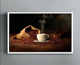 Quadro Decorativo Cafeterias Padaria Café Grãos Canvas Filete Quadro Decorativo Cafeterias Padaria Café Grãos Canvas Filete