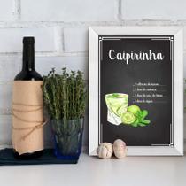 Quadro Decorativo Caipirinha Bebida 33x43 Moldura Branca - Quartinhos Quadro Decorativo Caipirinha Bebida 33x43 Moldura Branca - Quartinhos