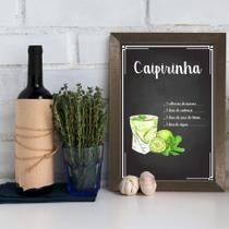 Quadro Decorativo Caipirinha Bebida 33x43 Moldura Marrom Quadro Decorativo Caipirinha Bebida 33x43 Moldura Marrom
