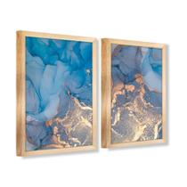 Quadro Decorativo Caixa Alta 2 un 40x60 Mármore Aurora Azul