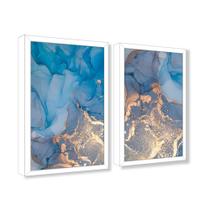 Quadro Decorativo Caixa Alta 2 un 40x60 Mármore Aurora Azul