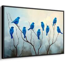 Quadro decorativo Calmaria dos Pássaros Azuis - Art Canvas