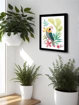 Quadro Decorativo Calopsita Abstrata Sala Escritório + Vidro