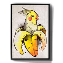 Quadro Decorativo Calopsita Banana Animal Fofo Arte