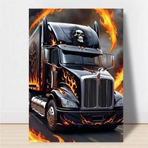 Quadro Decorativo Caminhão Caveira Rock Fogo Harley Quadro Decorativo Caminhão Caveira Rock Fogo Harley