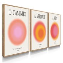 Quadro Decorativo Caminho, Verdade, Vida 55x40 Com Moldura Quadro Decorativo Caminho, Verdade, Vida 55x40 Com Moldura