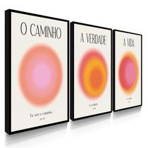 Quadro Decorativo Caminho, Verdade, Vida 55x40 Com Moldura Quadro Decorativo Caminho, Verdade, Vida 55x40 Com Moldura