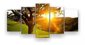 Quadro Decorativo Campo Árvore Sol 129x61 Sala Quarto Quadro Decorativo Campo Árvore Sol 129x61 Sala Quarto