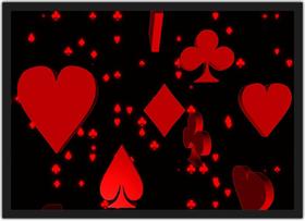 Quadro Decorativo Canastra Baralho Cartas Naipe Com Moldura G02
