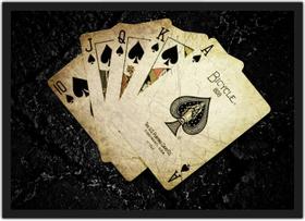 Quadro Decorativo Canastra Baralho Cartas Naipe Com Moldura G04