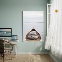 Quadro Decorativo Canoa No Mar-70x50cm Cor:Moldura Preta Quadro Decorativo Canoa No Mar-70x50cm Cor:Moldura Preta