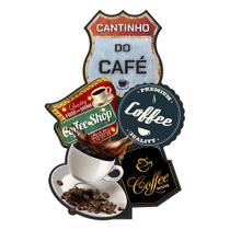 Quadro Decorativo Cantinho do Café 30x20 Mdf Adesivado