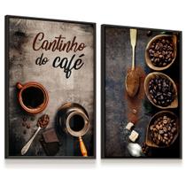 Quadro Decorativo Cantinho do café Coffee Cafeteria 33x43cm