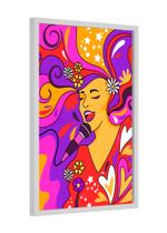 Quadro decorativo - cantora abstrato colorido música