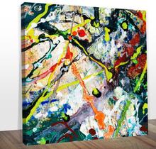 Quadro Decorativo Canvas Abstrato Mistura De Tintas 80X80 Quadro Decorativo Canvas Abstrato Mistura De Tintas 80X80