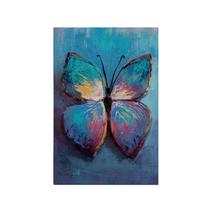 Quadro Decorativo Canvas Borboleta Colorida Azul Pintura