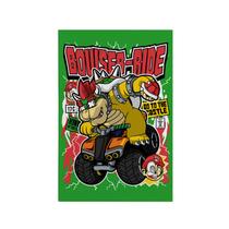 Quadro Decorativo Canvas Bowser Mario Carro Verde