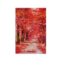 Quadro Decorativo Canvas Caminho Vermelho Folhas Árvores