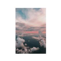 Quadro Decorativo Canvas Céu Vista Aérea Rosa Azul Nuvens