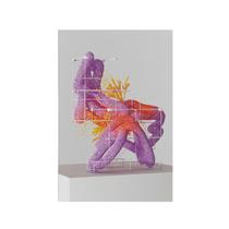 Quadro Decorativo Canvas Contemporâneo Roxo Vermelho 3d Sala