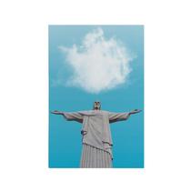 Quadro Decorativo Canvas Cristo Redentor Céu Azul Nuvem Rio