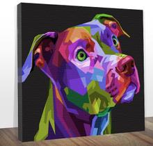 Quadro Decorativo Canvas Dog Colorido Midiapoparte 60x60