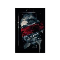 Quadro Decorativo Canvas Estátua Grega Cinza Vermelho Sala