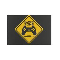 Quadro Decorativo Canvas Gamer Zone Amarelo Preto 75x50cm