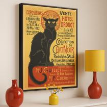 Quadro Decorativo Canvas Gato Chat Noir Mold.Preta Tam:70x50cm