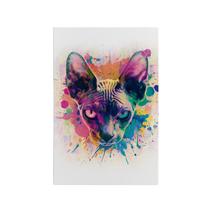 Quadro Decorativo Canvas Gato Sphynx Esfinge Colorido Splash