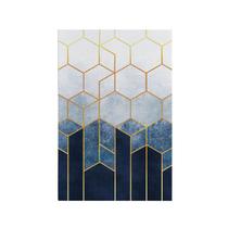 Quadro Decorativo Canvas Geométrico Azul Dourado Degradê