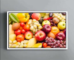 Quadro Decorativo Canvas Gourmet Frutas Legumes Maça Uva Gg