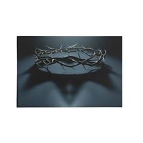 Quadro Decorativo Canvas Jesus Coroa Espinhos Cinza 75x50cm